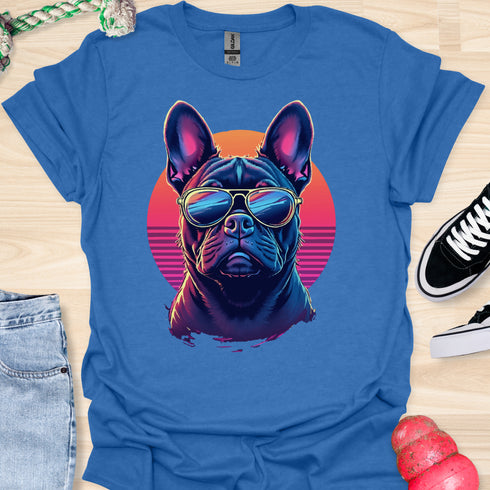 Retro Frenchie with Sunglasses - V1 - Retro One T-Shirt